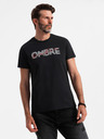 Ombre Clothing Moška bombažna majica z nežno vezenino Ombre Clothing
