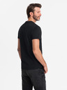 Ombre Clothing Moška bombažna majica z nežno vezenino Ombre Clothing