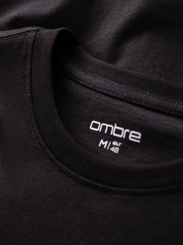 Ombre Clothing Moška bombažna majica z nežno vezenino Ombre Clothing