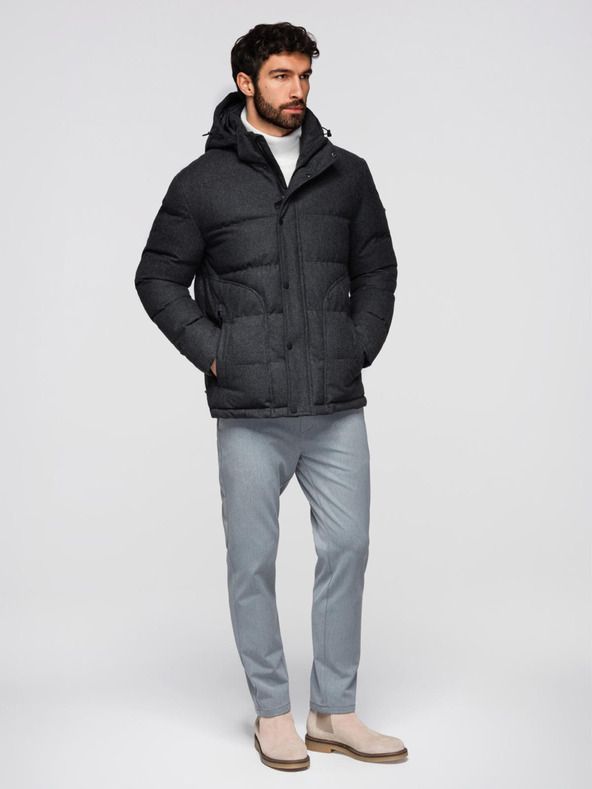 Ombre Clothing Moška lahka jakna z mrežasto podlogo in kapuco Ombre Clothing