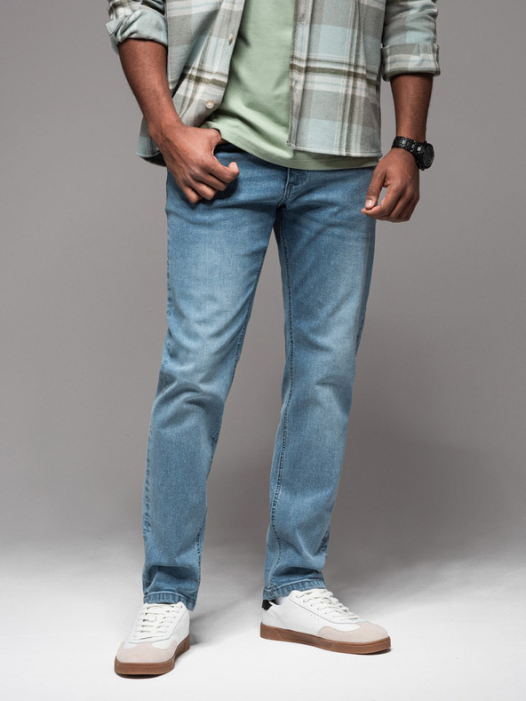 Ombre Clothing Moške hlače iz džinsa STRAIGHT LEG - črne V1 OM-PADP-0133 Ombre Clothing