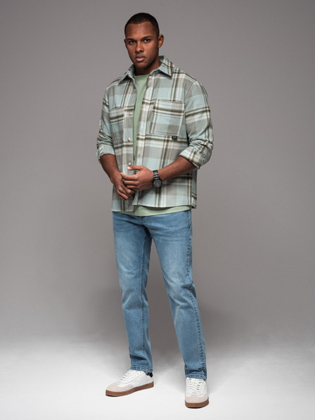 Ombre Clothing Moške hlače iz džinsa STRAIGHT LEG - črne V1 OM-PADP-0133 Ombre Clothing