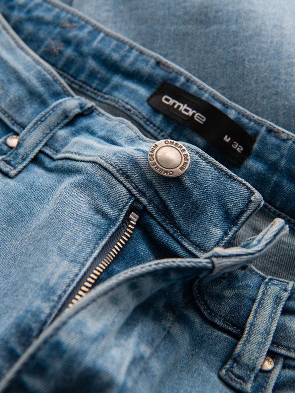 Ombre Clothing Moške hlače iz džinsa STRAIGHT LEG - črne V1 OM-PADP-0133 Ombre Clothing