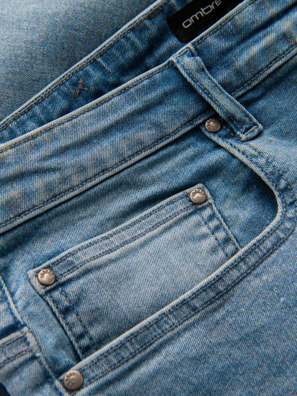 Ombre Clothing Moške hlače iz džinsa STRAIGHT LEG - črne V1 OM-PADP-0133 Ombre Clothing