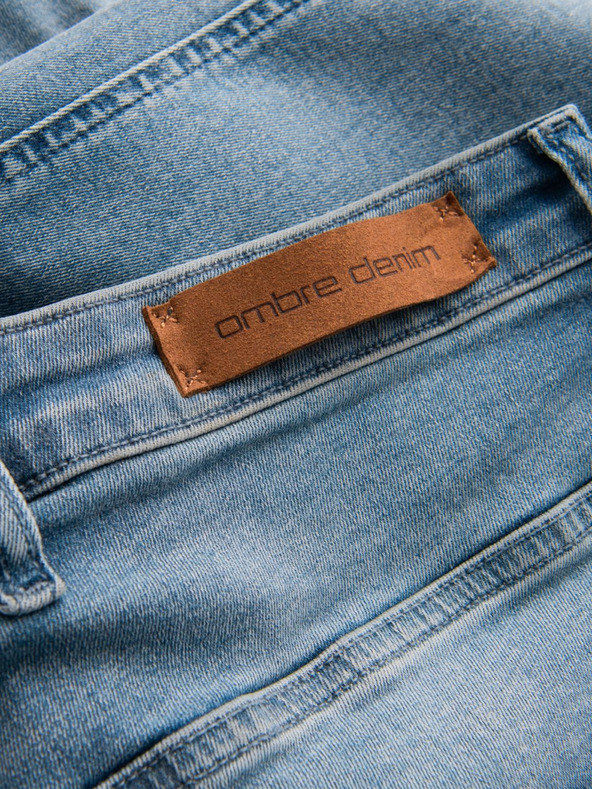 Ombre Clothing Moške hlače iz džinsa STRAIGHT LEG - črne V1 OM-PADP-0133 Ombre Clothing