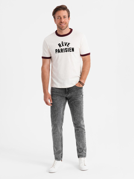 Ombre Clothing Moške hlače iz džinsa STRAIGHT LEG - črne V1 OM-PADP-0133 Ombre Clothing