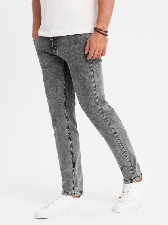 Ombre Clothing Moške hlače iz džinsa STRAIGHT LEG - črne V1 OM-PADP-0133 Ombre Clothing