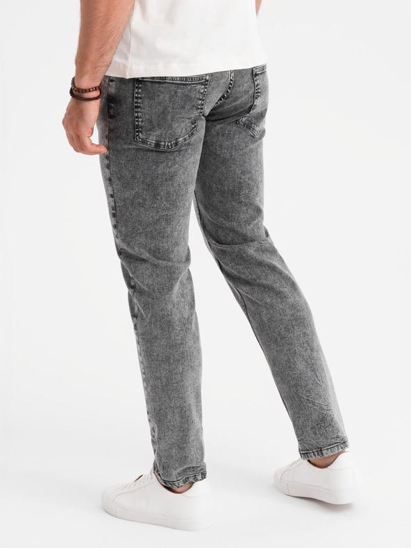 Ombre Clothing Moške hlače iz džinsa STRAIGHT LEG - črne V1 OM-PADP-0133 Ombre Clothing