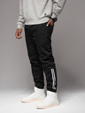 Ombre Clothing Moške športne hlače iz džinsa z obrobo - črne V2 OM-PADJ-0156 Ombre Clothing
