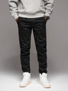 Ombre Clothing Moške športne hlače iz džinsa z obrobo - črne V2 OM-PADJ-0156 Ombre Clothing