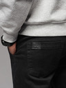 Ombre Clothing Moške športne hlače iz džinsa z obrobo - črne V2 OM-PADJ-0156 Ombre Clothing