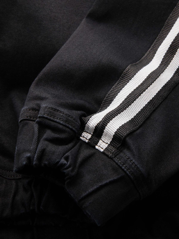 Ombre Clothing Moške športne hlače iz džinsa z obrobo - črne V2 OM-PADJ-0156 Ombre Clothing