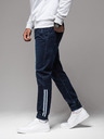 Ombre Clothing Moške športne hlače iz džinsa z obrobo - temno modre V4 OM-PADJ-0156 Ombre Clothing