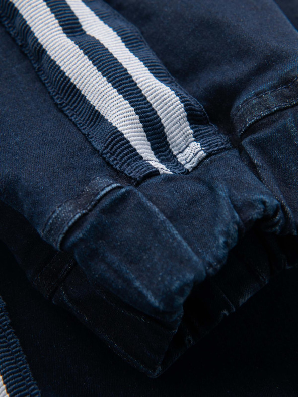 Ombre Clothing Moške športne hlače iz džinsa z obrobo - temno modre V4 OM-PADJ-0156 Ombre Clothing