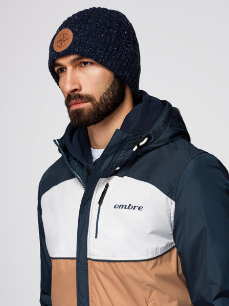 Ombre Clothing Moška lahka barvna športna jakna s flisom rjava Ombre Clothing