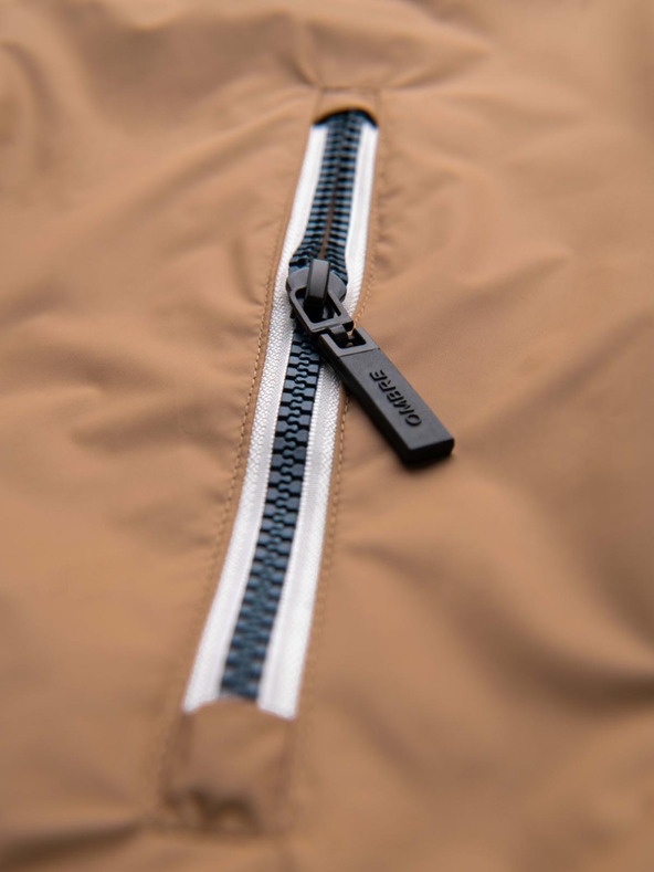 Ombre Clothing Moška lahka barvna športna jakna s flisom rjava Ombre Clothing