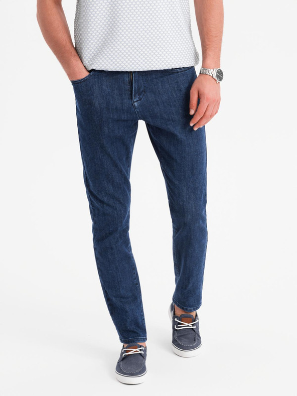 Ombre Clothing Moške klasične sprane kavbojke REGULAR FIT modre barve Ombre oblačila