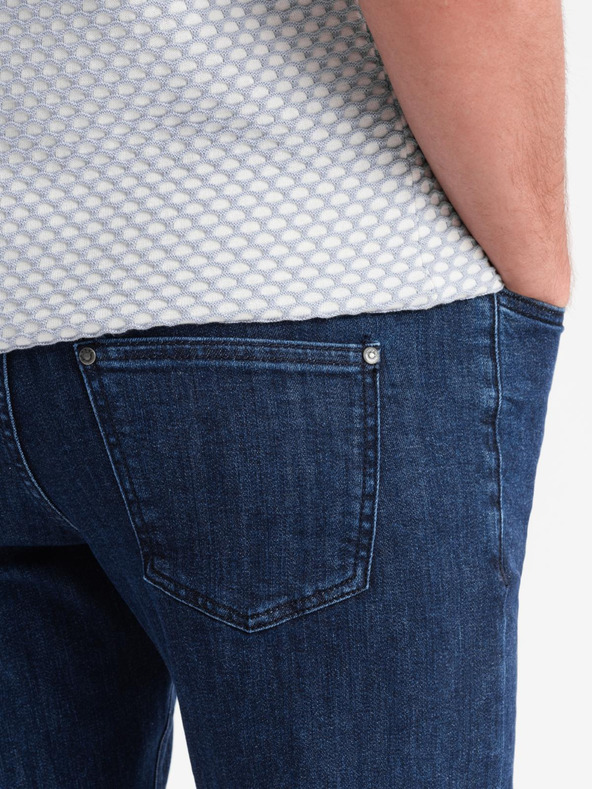 Ombre Clothing Moške klasične sprane kavbojke REGULAR FIT modre barve Ombre oblačila