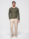 Ombre Clothing Moški pleten pulover RELAXED FIT z vzorcem zelene barve Ombre Clothing