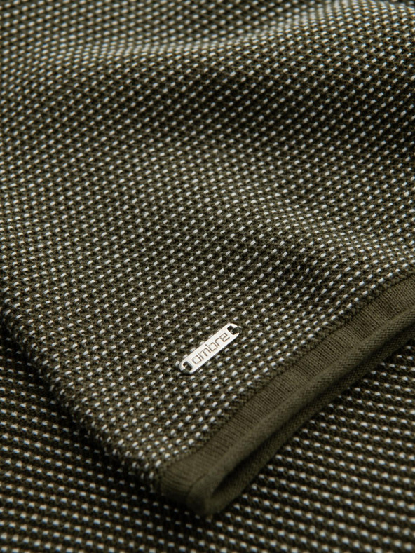 Ombre Clothing Moški pleten pulover RELAXED FIT z vzorcem zelene barve Ombre Clothing