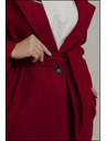 Edoti Rdeč ženski plašč s pasom Edoti