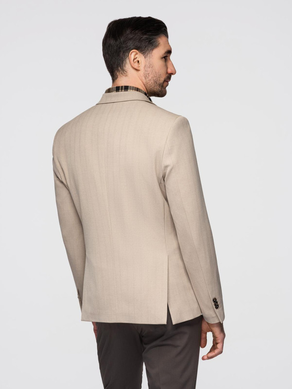 Ombre Clothing Elegantna moška bež jopica iz volnene mešanice Ombre Clothing