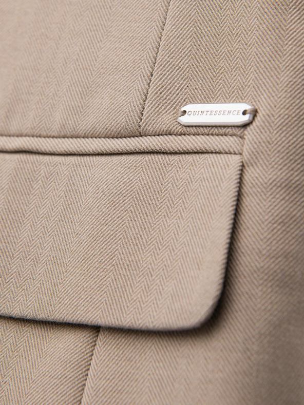 Ombre Clothing Elegantna moška bež jopica iz volnene mešanice Ombre Clothing