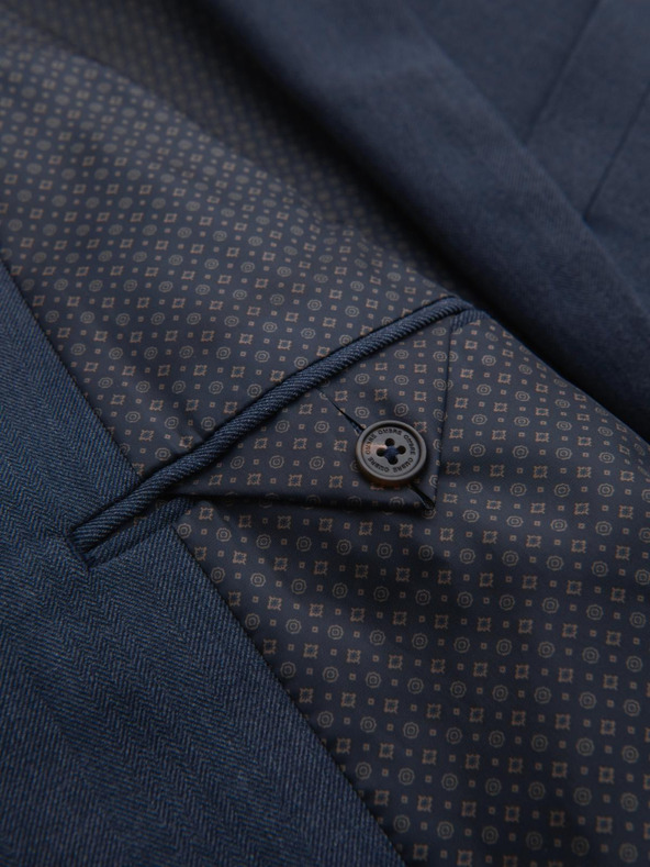 Ombre Clothing Elegantni moški suknjič iz volnene mešanice Navy Blue Ombre Clothing