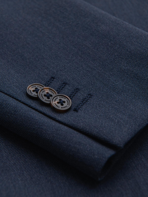 Ombre Clothing Elegantni moški suknjič iz volnene mešanice Navy Blue Ombre Clothing