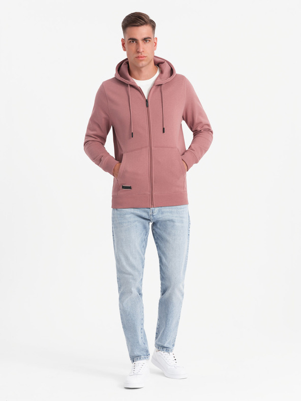 Ombre Clothing Moška bombažna jopa BASIC z zadrgo Ombre Clothing