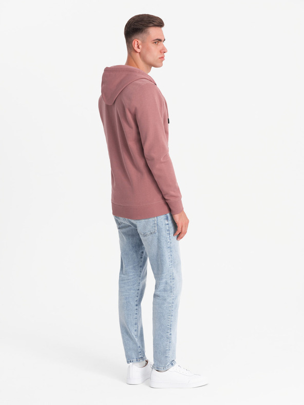 Ombre Clothing Moška bombažna jopa BASIC z zadrgo Ombre Clothing