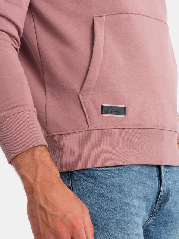 Ombre Clothing Pánska bavlnená mikina BASIC klokani s kapucňou Ombre Clothing