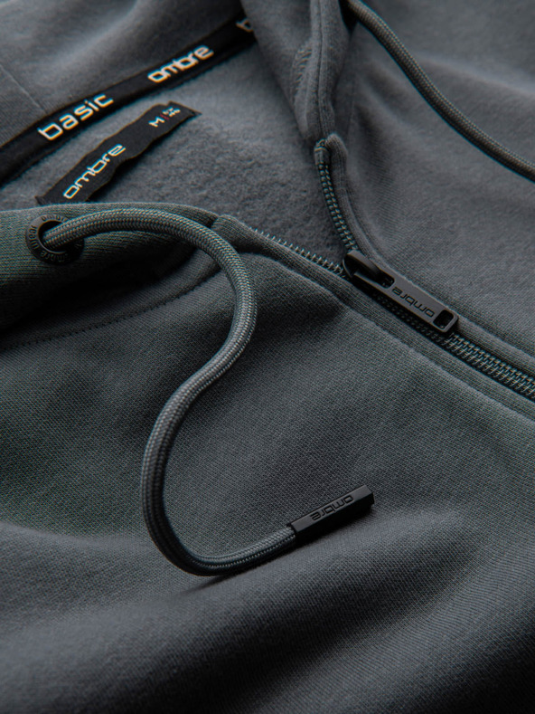 Ombre Clothing Moška bombažna jopa BASIC z zadrgo Ombre Clothing