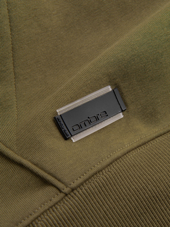 Ombre Clothing Pánska bavlnená klokaní mikina BASIC s kapucňou Ombre Clothing