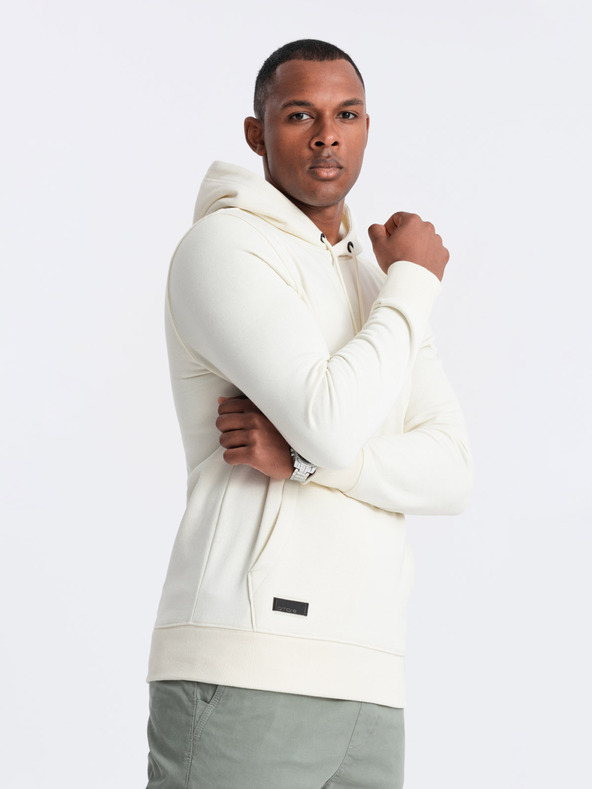 Ombre Clothing Pánska bavlnená klokaní mikina BASIC s kapucňou Ombre Clothing