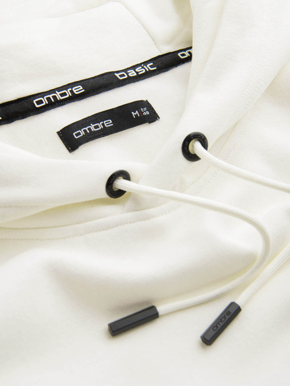 Ombre Clothing Pánska bavlnená klokaní mikina BASIC s kapucňou Ombre Clothing