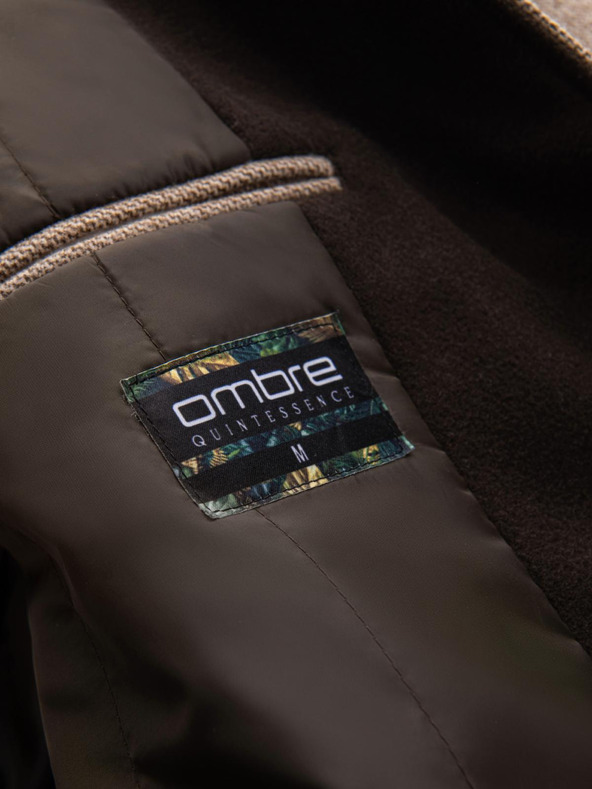 Ombre Clothing Moški dolgi plašč iz melanža s kapuco Ombre Clothing