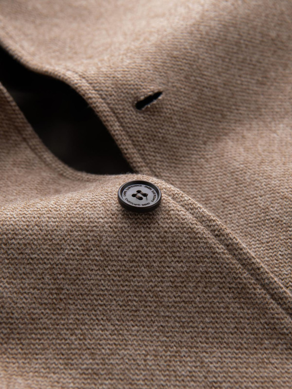 Ombre Clothing Moški dolgi plašč iz melanža s kapuco Ombre Clothing