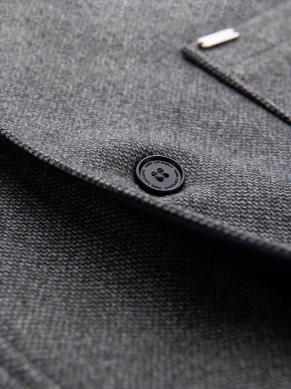 Ombre Clothing Moški dolgi plašč iz melanža s kapuco Ombre Clothing