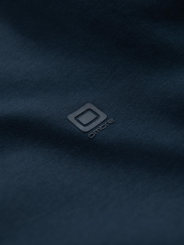 Ombre Clothing Moška bombažna majica v tribarvni barvi - bela in mornarsko modra V3 OM-TSCT-0174 Ombre Clothing