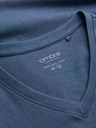 Ombre Clothing Moška klasična bombažna majica BASIC z V-izrezom - modra V18 OM-TSBS-0145 Ombre Clothing