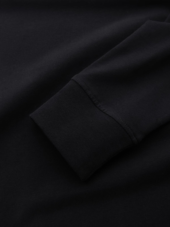 Ombre Clothing Moška bombažna majica LOOSE FIT z dolgimi rokavi in okroglim vratom - črna V1 OM-LSBC-0129 Ombre Clothing