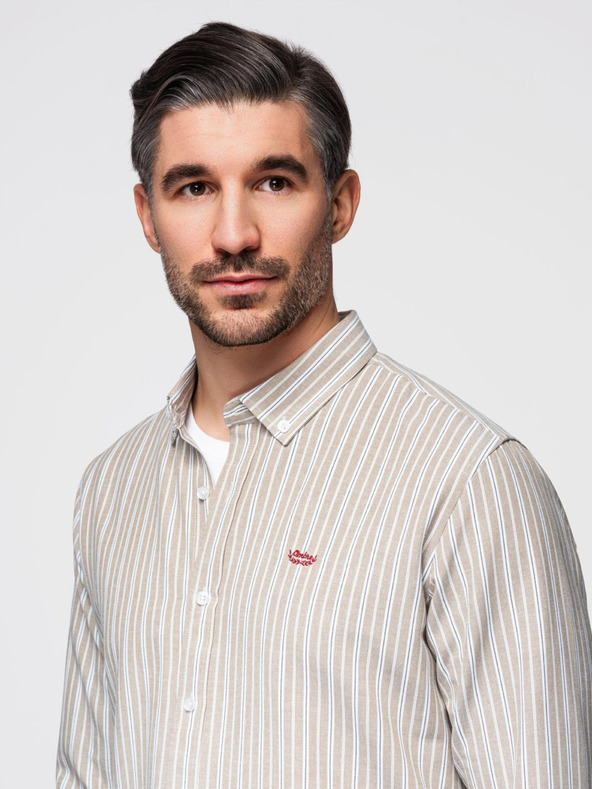 Ombre Clothing Moška bombažna srajca REGULAR FIT s finimi črtami Ombre Clothing