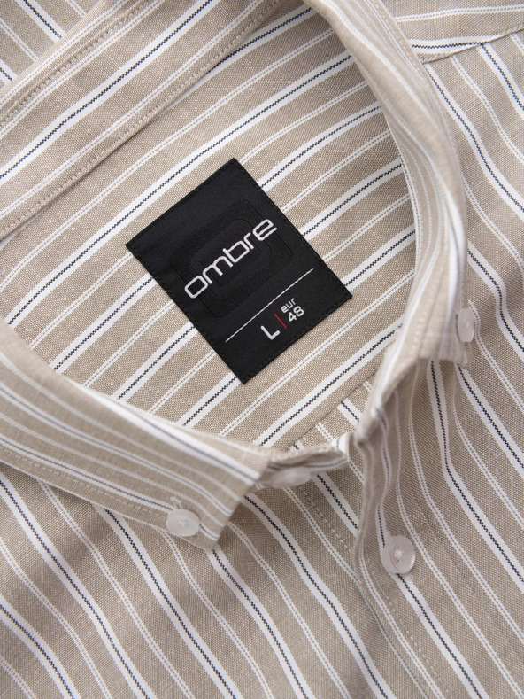 Ombre Clothing Moška bombažna srajca REGULAR FIT s finimi črtami Ombre Clothing