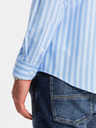 Ombre Clothing Moška bela črtasta srajca REGULAR FIT z žepom Ombre Clothing