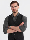 Ombre Clothing Moška strukturirana telovnik po meri z žepi Ombre Clothing