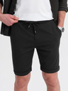 Ombre Clothing Moške pletene kratke hlače z zavihani hlačnicami Ombre Clothing