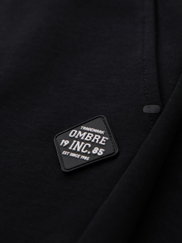 Ombre Clothing Moške trenirka hlače z rebrastimi manžetami in okrasnim zadrgo Ombre Clothing