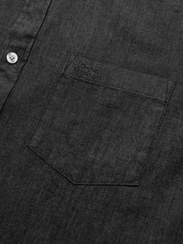 Ombre Clothing Moška jeans srajca z vezeno žepom Ombre Clothing