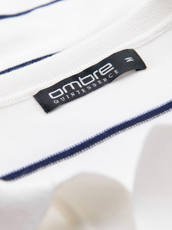 Ombre Clothing Moška polo majica iz viskoze s vodoravnimi črtami Ombre Clothing